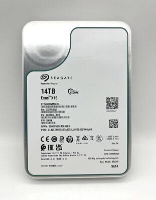 ST14000NM001G Seagate Exos X16 14TB 3.5 256M 512e Enterprise SATA Hard Drive
