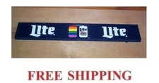 MILLER LITE ALTERNATIVE LIFE STYLE GAY BAR MAT RUNNER BEER COASTER 21x3.5 NEW 