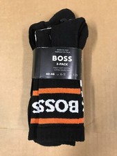 New Hugo Boss 3-Pack Finest Soft Cotton Crew Socks - Multicolor- Fits Size 7-13