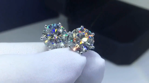 Exquisite Round 1ct/2ct/3ct Earrings Diamond Test Certified Lab-grown VVS1/D/Exc - Video 1 of 1