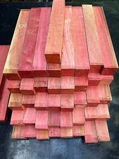 PINK IVORY turning spindle / tool handle scales / carving blanks 25-50mm SQ