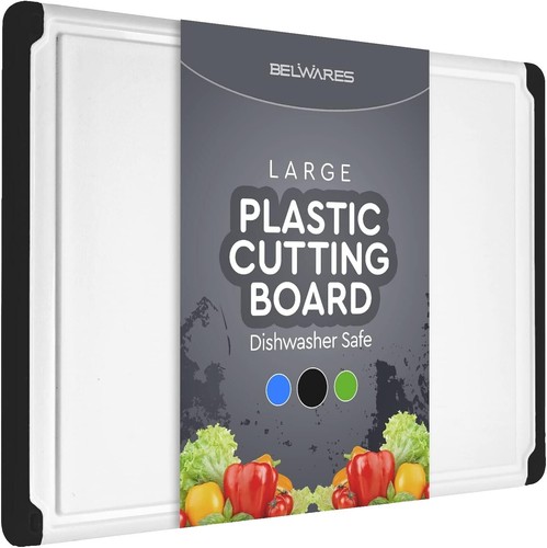 12 x 24 x 1/2 Thick White Plastic (HDPE) Cutting Board - FDA/NSF