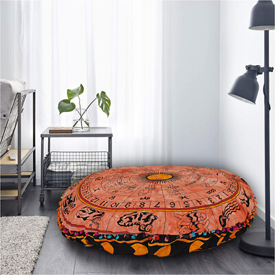 Indian Bohemian Large Mandala Pouf Square Floor Pillow Throw Case Cushion Cover