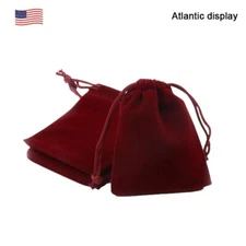 Velvet Gift Bags Drawstring Jewelry Pouches (10 pack) Red Vine Color