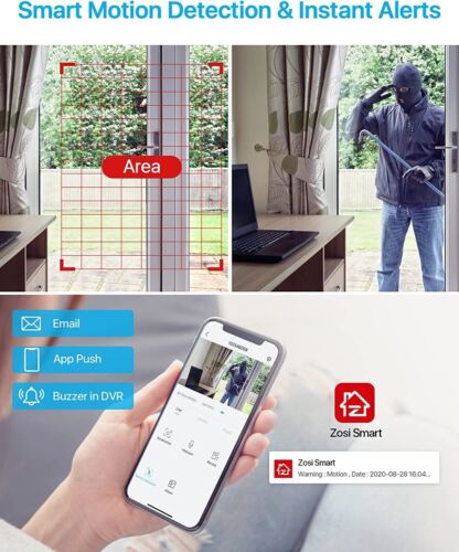 Sistema de cámara de seguridad para el hogar ZOSI 16 canales Lite DVR 1080P CCTV vista exterior 90° - Imagen 8 de 19