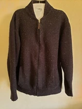 Scandia Woods Mens Full Zip LS Blue Sweater Sz S