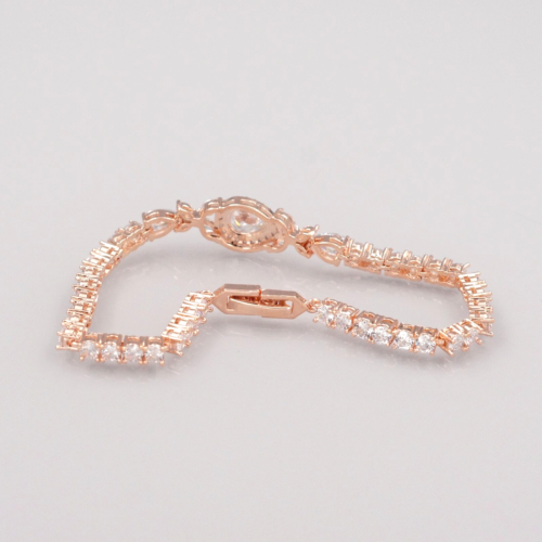 Kubisches Zirkonia Tennisarmband rosévergoldet klar Frauen Hochzeitsgeschenk 552 - Bild 4 von 6