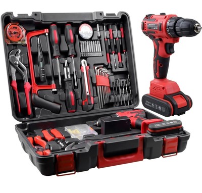 Powerful Brushless Motor21V CORDLESS DRILL SET-Ion Battery/Charger HOME TOOL KIT