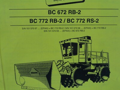 OEM Factory Bomag BC 672 RB-2 BC 772 RB-2 BC 772 RS-2 Compactor