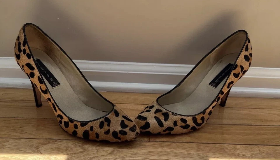Zapatos de tacón alto Steven by Steve Madden Plunge 1 estampado de leopardo pelo de becerro talla 8,5 Foto 4 de 4