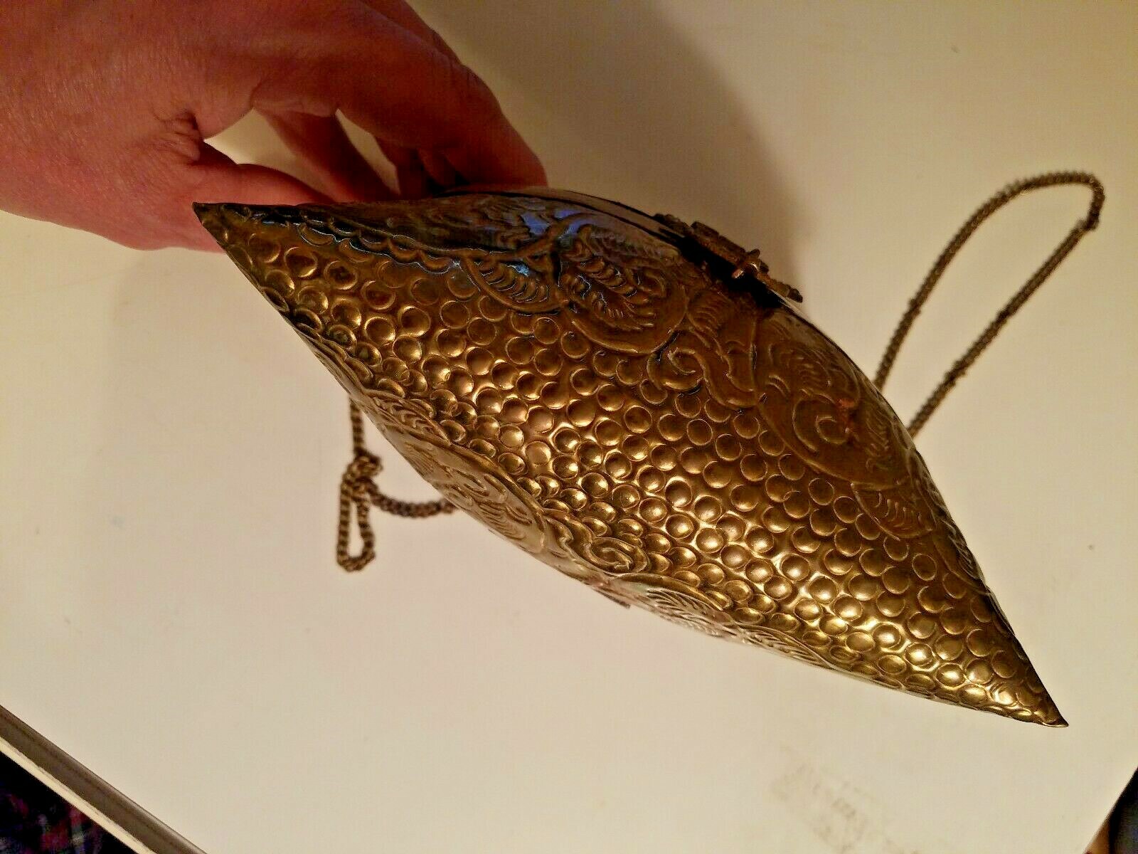 BRASS COPPER Metal RECTANGULAR Handbag Purse EVEN… - image 7