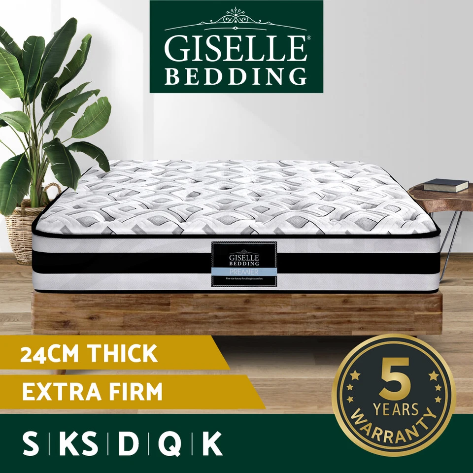Giselle Mattress QUEEN DOUBLE KING SINGLE Extra Firm Chiropractic Pocket Spring