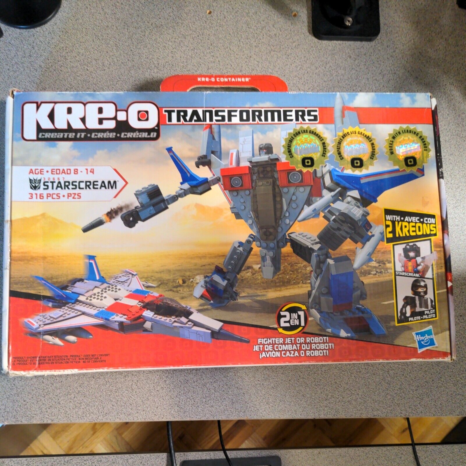 2011 Hasbro G1 Transformers Kre-o StarScream Figure Set Boxed 316 Pcs