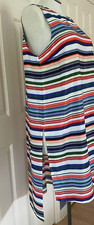 Vince Camuto Dress Size XL Striped Side Slits Sleeveless Hi-Low Hem