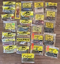 3.7 lbs. LOT CULPRIT Fishing Bait Soft Plastic Lures 10” WORMS LIZARDS TAILS VTG