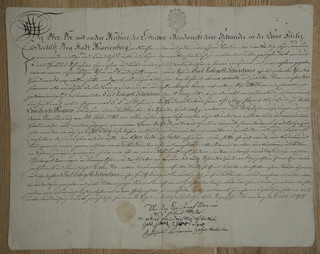 Old HANDWRITING manuscript SCHNEIDER guild / craft master letter or similar 1790