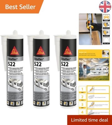 Hygienezertifizierter flex-522 Silikondichtstoff - Wetterfest & Lebensmittelecht, 3er Pack