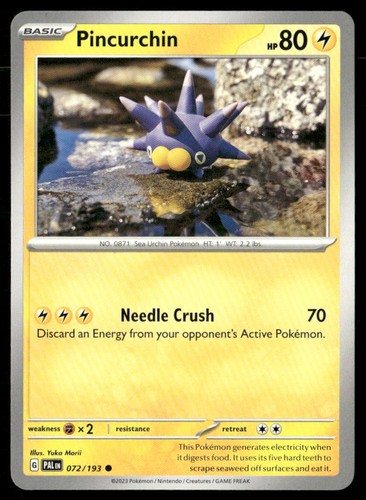 Pincurchin Paldea Evolved 072/193 Common Pokemon Near Mint - Picture 1 of 3
