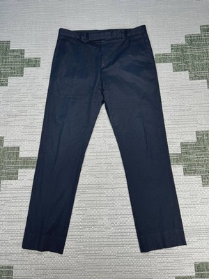 Dior Uniform Dress Pants Mens 52 Blue Cotton Regular Fit Mid Rise Straight Leg 