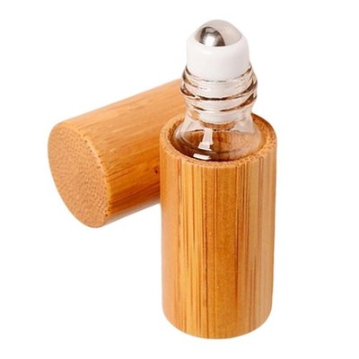Bambus leere nachfüllbare Flaschen Stahl Rollerball mit Kappe, für Parfums