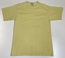 Vintage Pluma Yellow Blank T Shirt Sz M Made In USA Classic 90s
