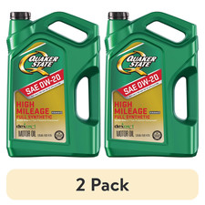 (2 pack) Quaker State Full Synthetic High Mileage 0W-20 Motor Oil, 5 Quart 38.28 per gallon
