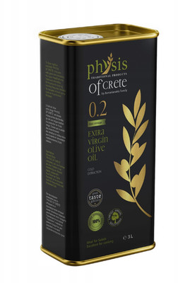 Griechisches Olivenöl von Physis of Crete, extra nativ, 3 l, 0,2 %