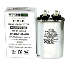 NEW - TRADEPRO - TP-CAP-10/440-10 MFD 440 Volt Oval Run Capacitor running cap B4
