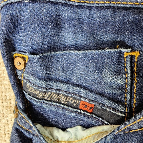DIESEL Troxer Slim-Skinny Jeans RC81R Mens 32 (33x29) Blue Denim Stretch Button - Picture 2 of 14