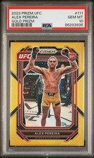 2023 Panini Prizm UFC #111 Alex Pereira Gold Prizms Rookie Card RC /10 PSA 10