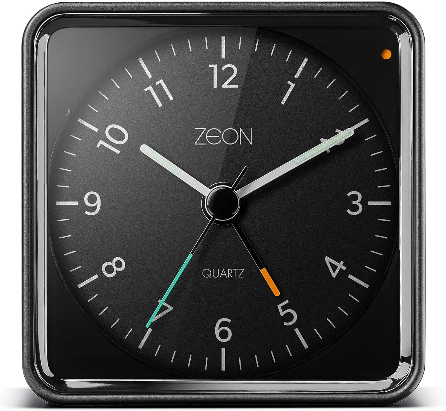 Bedside Analogue Alarm Clock with Light and Snooze Function, Silent Non-Tick Bat