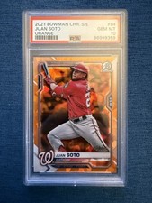 2021 BOWMAN CHROME SAPPHIRE ED ORANGE #84 JUAN SOTO 16/75 PSA 10
