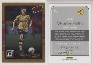 2016-17 Panini Donruss Donruss Debuts Gold Christian Pulisic #224 Rookie RC