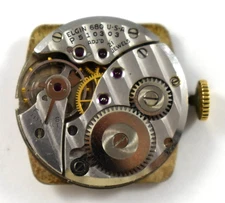 Vintage Elgin Manual Wind 21J 680 Wrist Watch Movement lot.qn