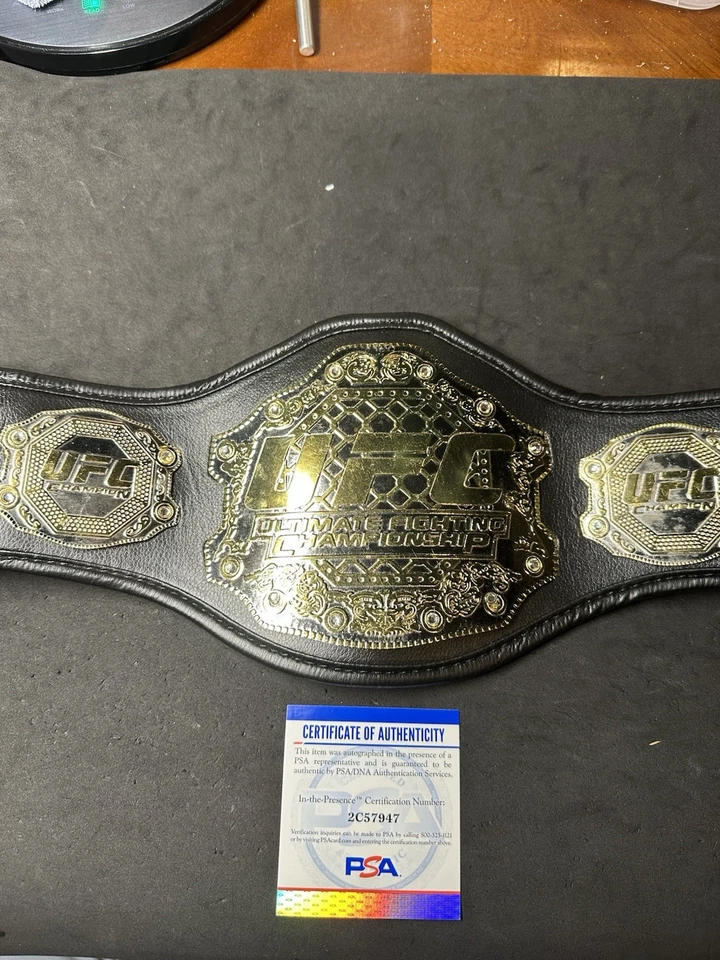 Chuck "The Iceman" Liddell Signed Mid-Size UFC Championship Belt PSA Certified - Image 4 of 4