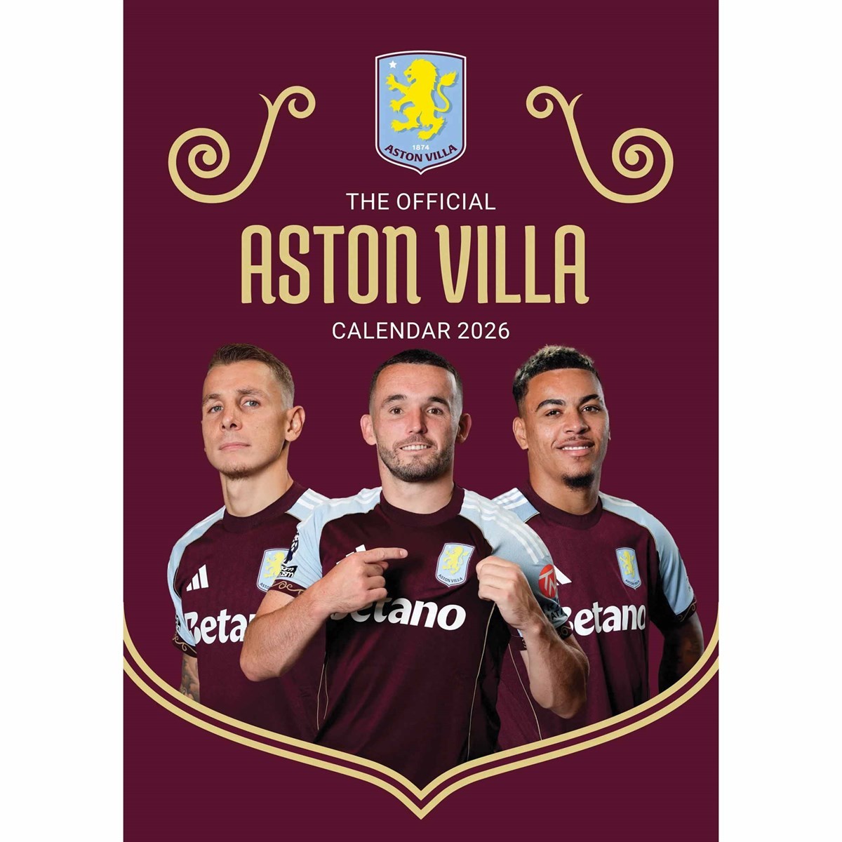 Aston Villa FC A3 Calendar 2026, Wall Calendars, Month To View, Sports, Gift