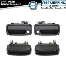 Exterior Door Handle Textured Black Front Rear Set for 01-04 Tacoma Crew Cab