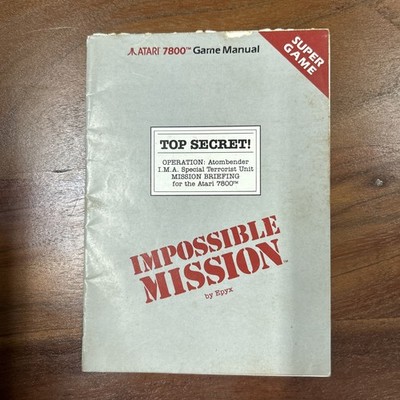 atari 7800 - impossible mission game manual