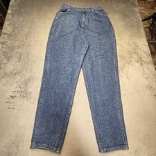 Vintage Lee Jeans Womens 16 Blue Acid Wash High Rise Tapered Mom Made USA 90s