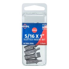 Slotted Insert Bit 5/16 x 1 Inch USA Made Screwdriver Bits 5 Pack 18739 5