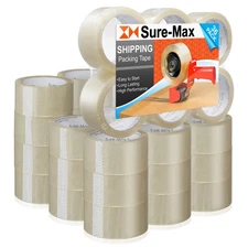 36 Rolls Carton Sealing Clear Packing Tape Box Shipping - 2 mil 2" x 55 Yards