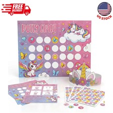 Unicorn Potty Training Reward Chart with Stickers for Girls