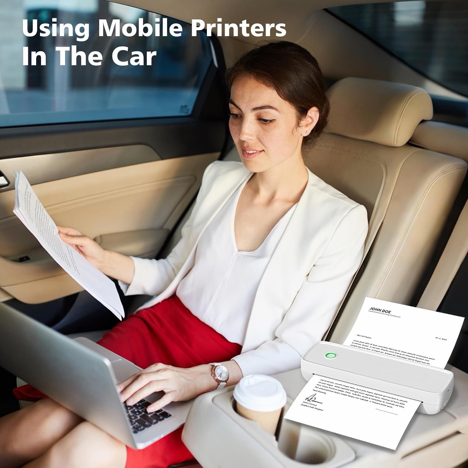 Portable Wireless Thermal Printer Inkless Travel Printer for Letter A4 A5 Paper alternate view 2