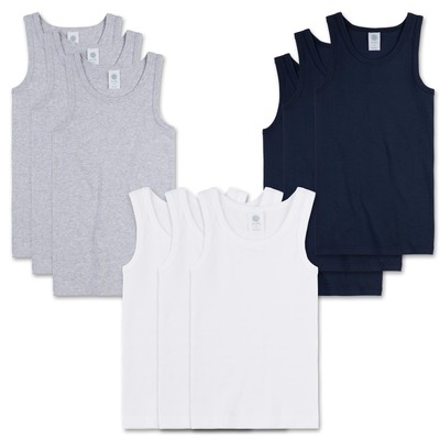 Sanetta Boys Undershirt 3 Pack - Organic Cotton - Sleeveless - Color Choice