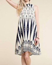 Kori High Neck Swing Mini Dress Size S