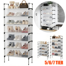 Large Cabinet Storage 5/6/7 Tier Organiser Shoes Rack Stand Holder Dustproof UK