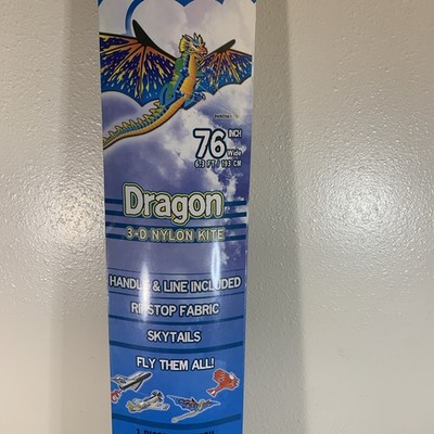 WindNSun Super Size 3D Nylon Dragon Kite, 76 Inches Wide Vintage New Old Stock