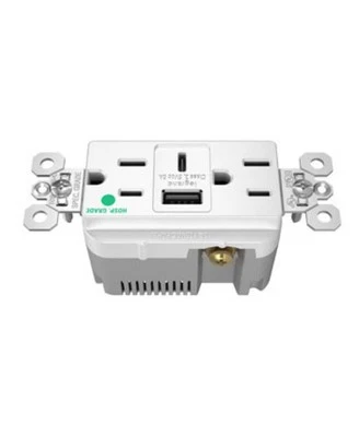 PASS & SEYMOUR Pass Seymour Legrand TR15HUSBACW USB Charger Tamper Resistant Receptacle 15A 125