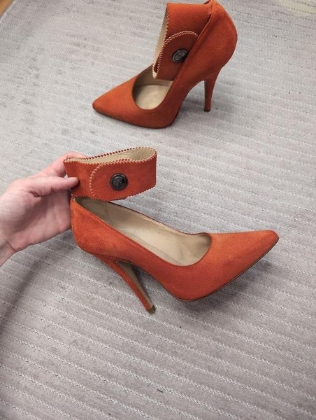 Women Blumarine Heels Orange Suede 39