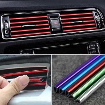 10 Stck. Auto Innenraum Zierleiste U Form Lüftung Dekor Rand Zierleiste PVC UK